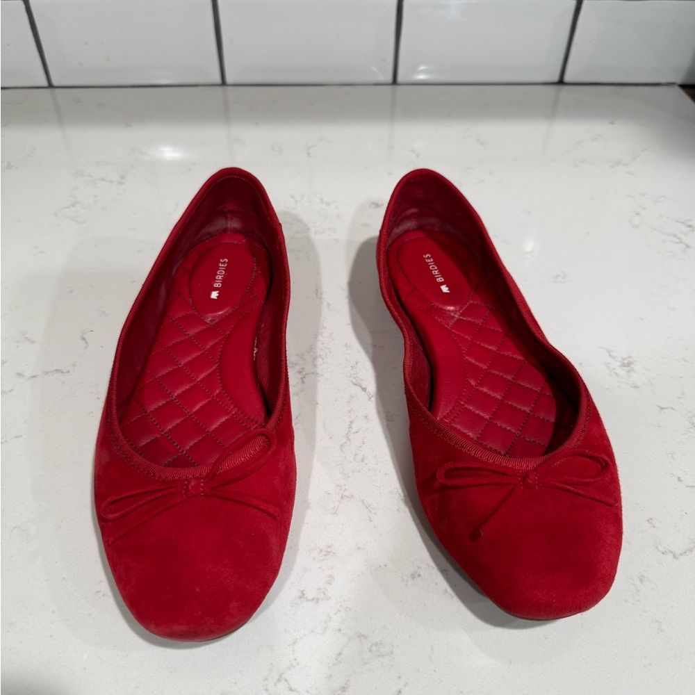 Birdies The Hummingbird Red Ballet Flats - Picture 2 of 7